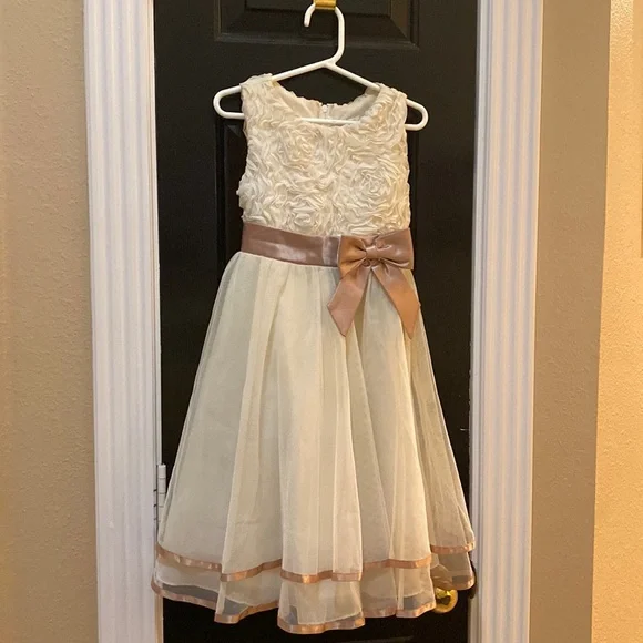 rose gold and cream dress The Dreamer Maxi Dress in Rose Gold main image 0